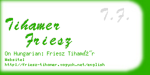 tihamer friesz business card